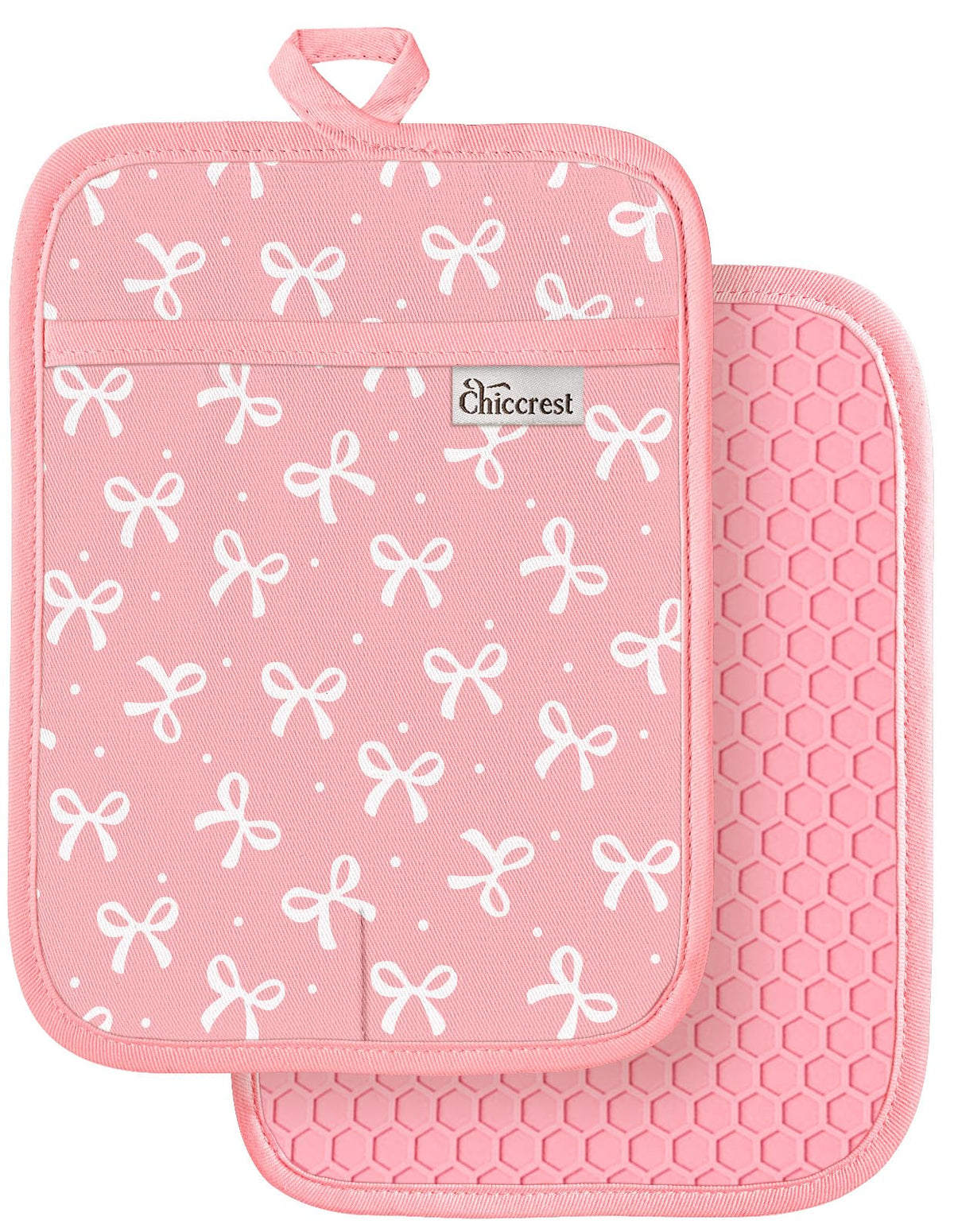 100% Cotton Potholders Textured Soft Silicone Grip Daisy Gingham