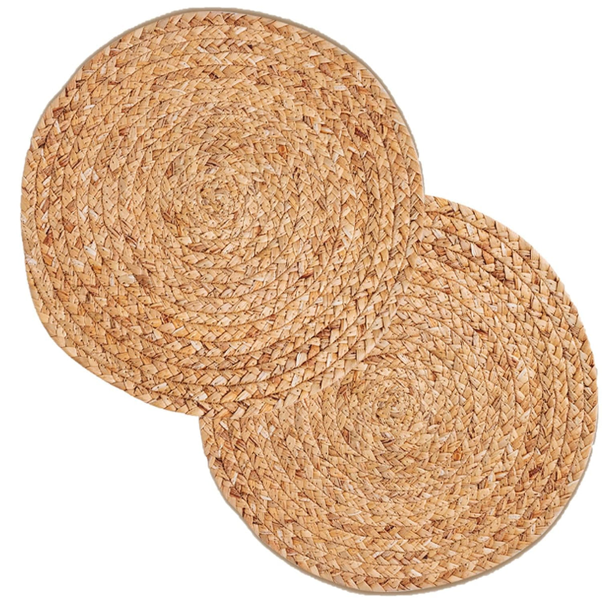 Round Woven Placemats, Natural, 35cm, Set of 2