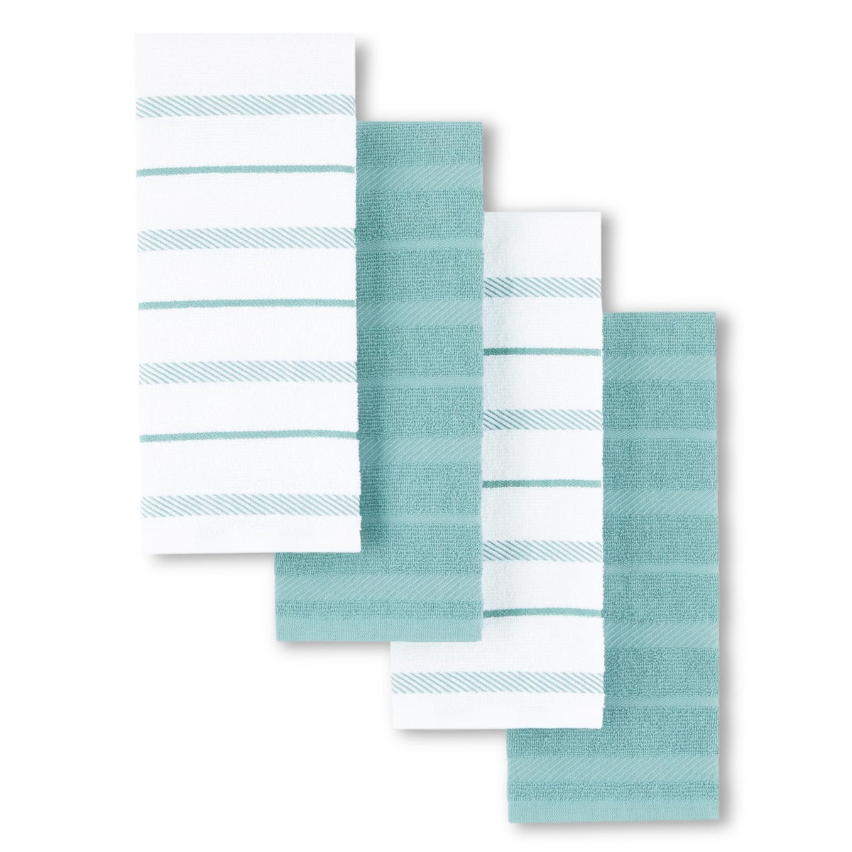KitchenAid Albany Kitchen Towel 4-Pack Set, Milkshake Tan/White, 16"x26"