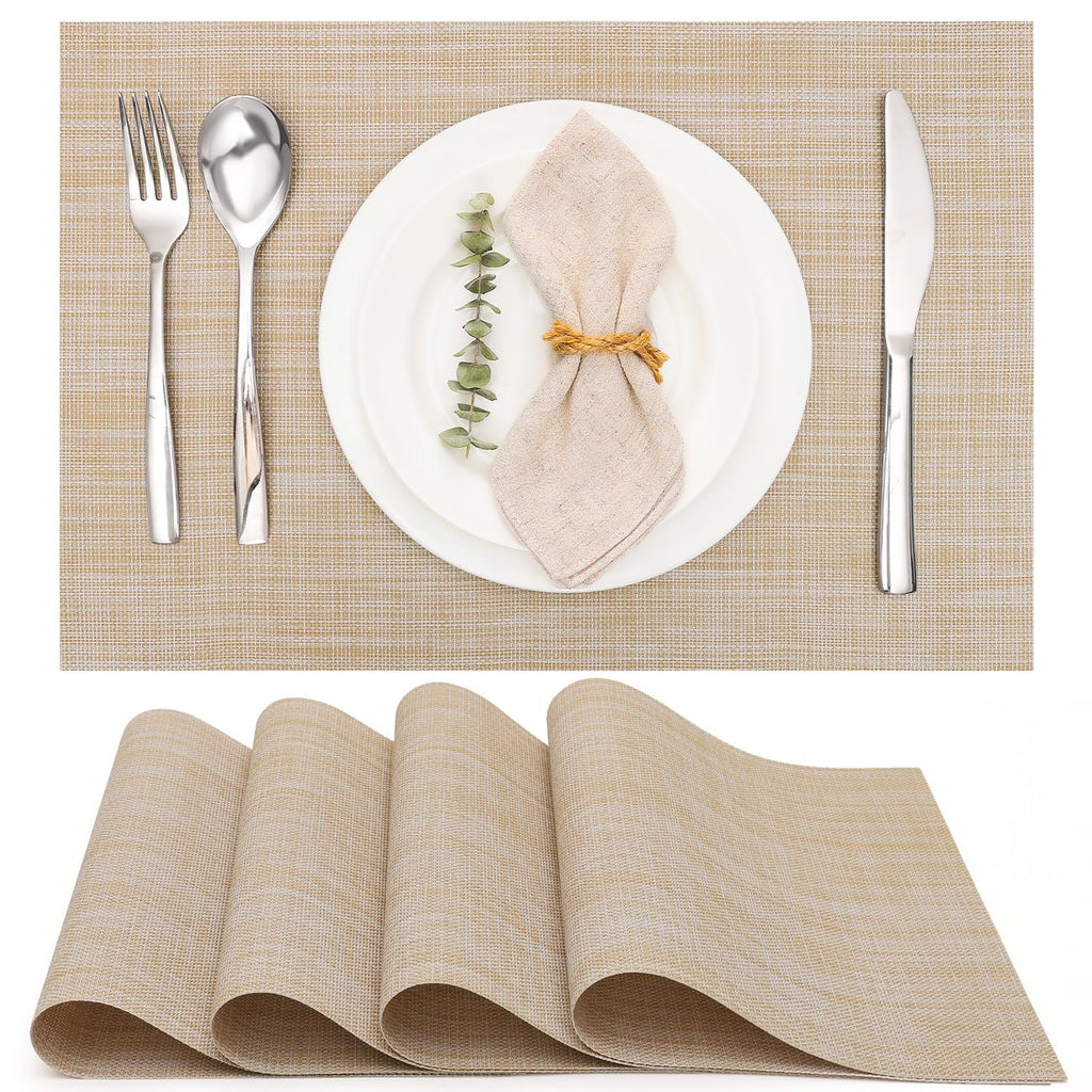 Myir JUN Black Placemats Set of 8 Kitchen and Dining Table Placemats