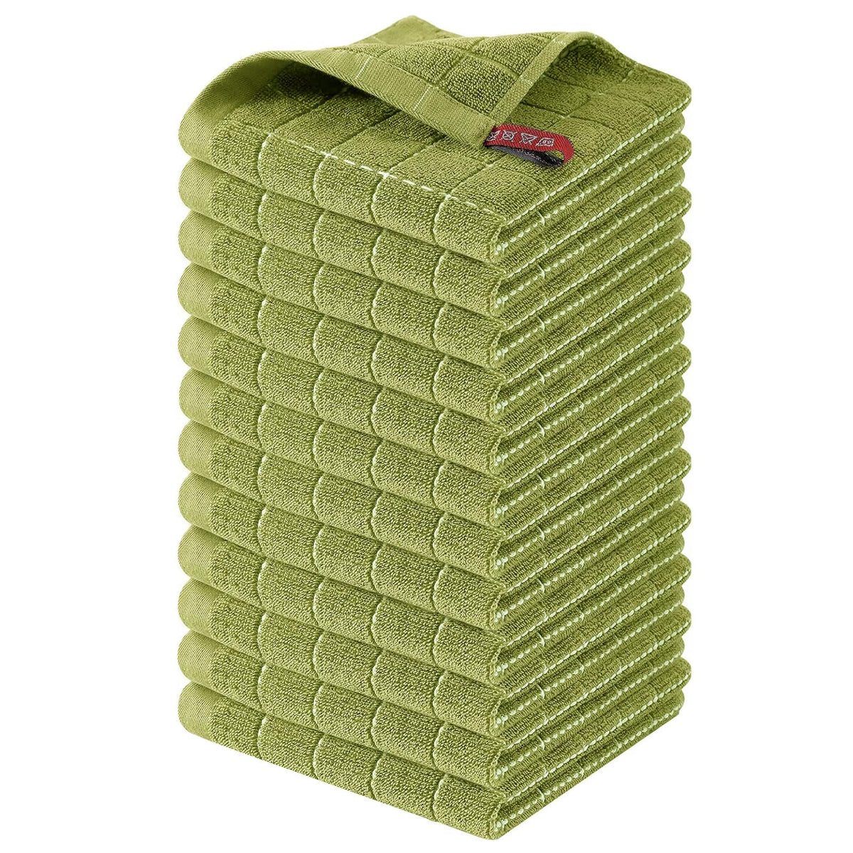 Homaxy 100% Cotton Terry Kitchen Towels, 4 Pack, Black