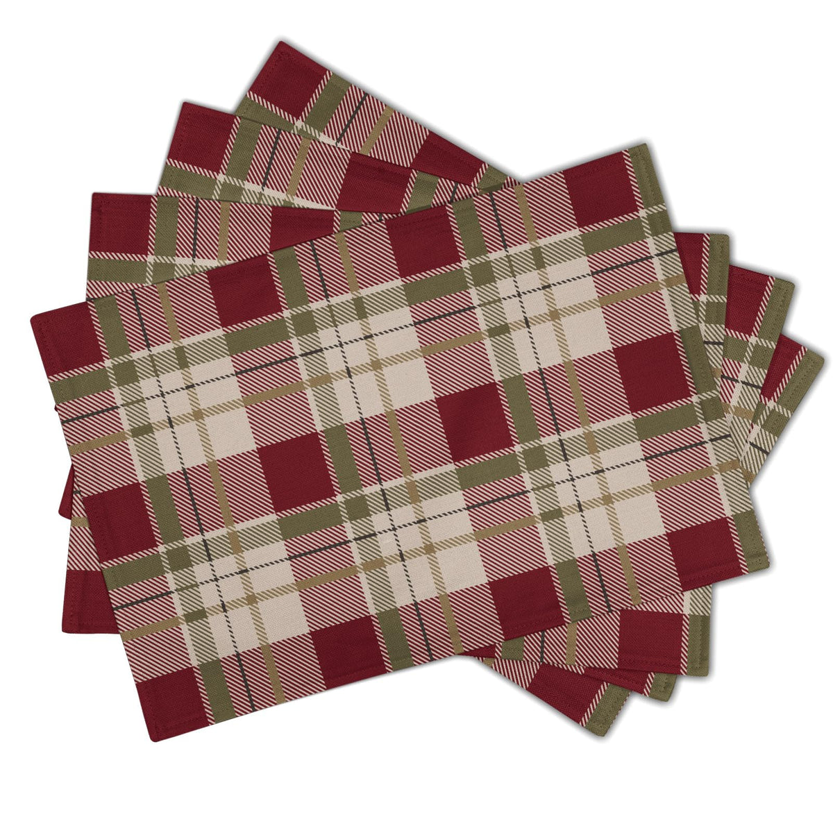 Fall Plaid Placemats Set of 4 Orange Navy Blue Buffalo Plaid Thanksgiving Themed Table Mats Farmhouse Place Mats Washable Linen Placemat for Party Kitchen Dining Decor 12x18 Inch