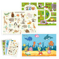 Babebay Disposable Stick-On Placemats for Baby, 60 Pack, 3 Animal Designs