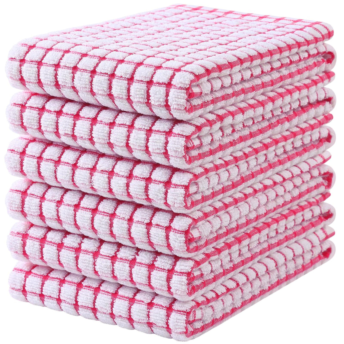 Mordimy Cotton 6 Pack Terry Kitchen Towels, 16 x 25 Inches