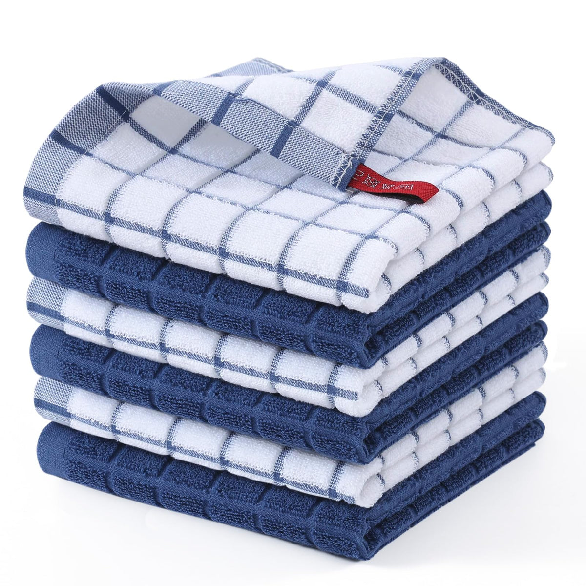 Homaxy Large Premium Cotton Kitchen Towels 16"x 28", 6 Pack, Grey