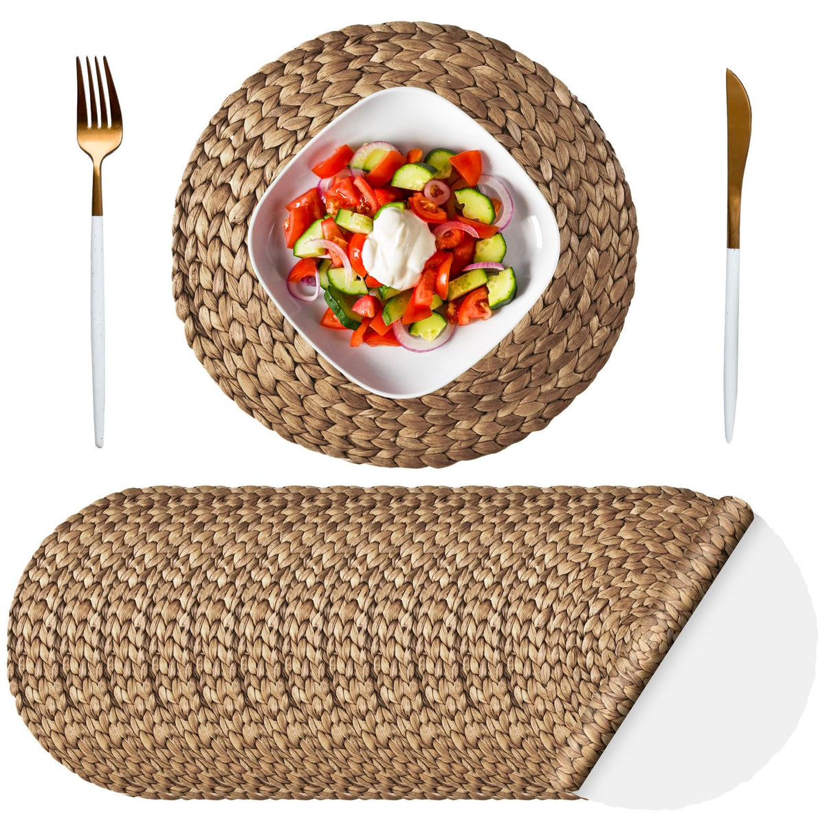 Sinmoe 100 Pcs Disposable Paper Placemats Bulk,Gold,Gradient