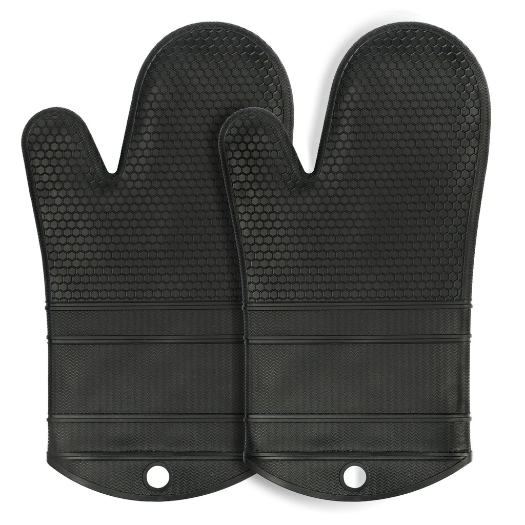 YUTAT Silicone Oven Mitts,High Heat Resistant Up to 500 Degrees,Waterproof Cooking Gloves with Soft Polyester Filling,Kitchen Potholder Set - Perfect for BBQ,Baking and Cooking,Pink,2 Pcs Set