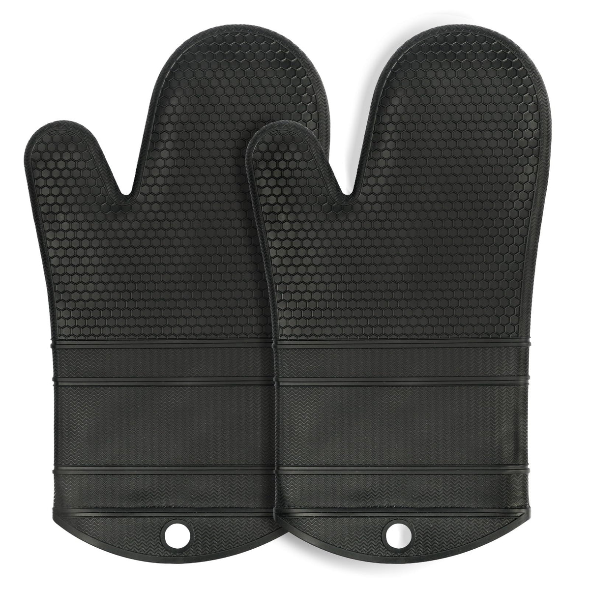 YUTAT Silicone Oven Mitts,High Heat Resistant Up to 500 Degrees,Waterproof Cooking Gloves with Soft Polyester Filling,Kitchen Potholder Set - Perfect for BBQ,Baking and Cooking,Pink,2 Pcs Set