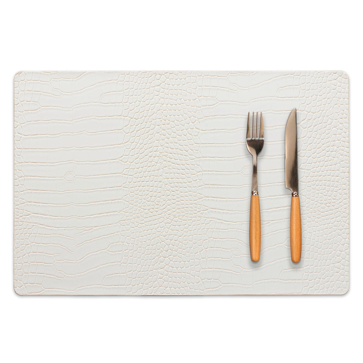 Set of 4 Faux Leather Placemats, PU Table Mats, Waterproof, Stain Resistant, Heat Resistant, Easy to Clean for Kitchen Dining Table,Conference Table