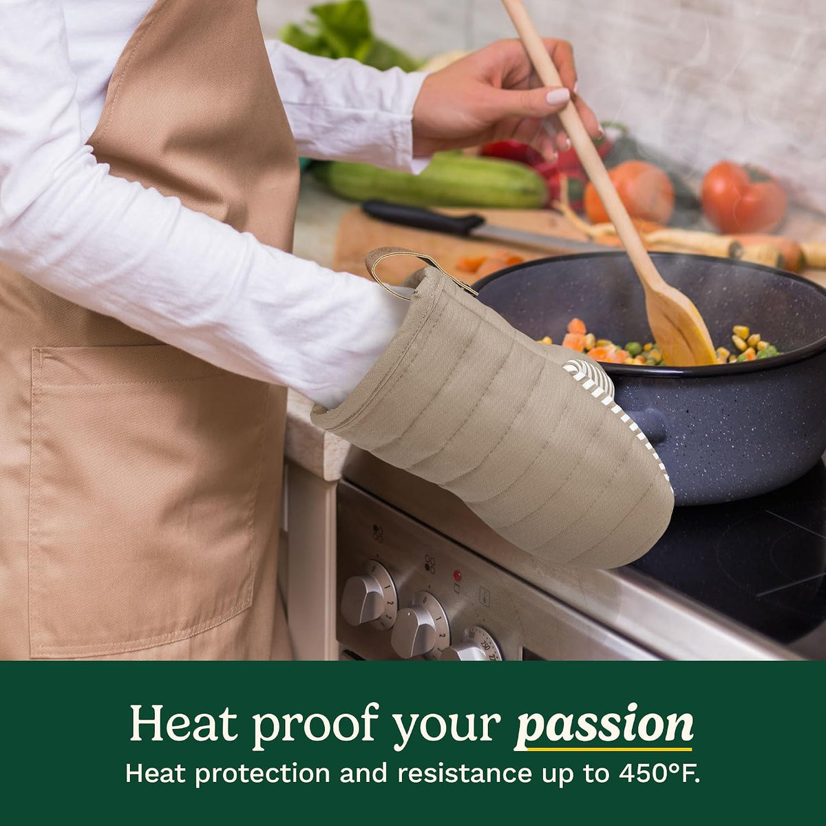 Cuisinart Mini Oven Mitts, 2-Pack 5.5"x8", Printed Silicone, 450F