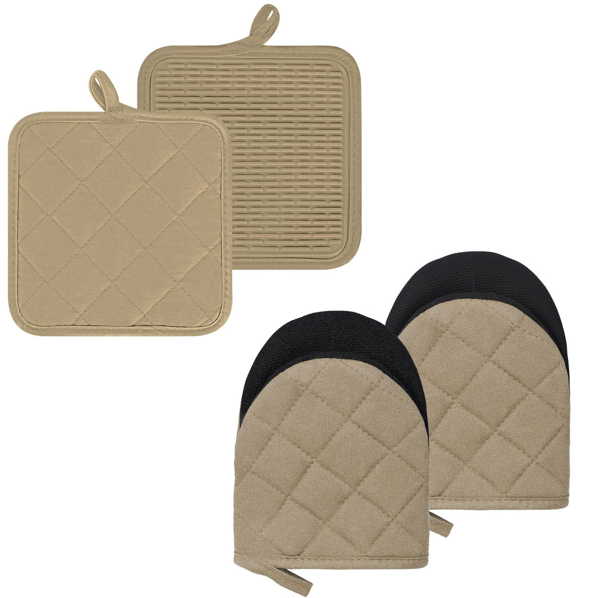Goldmeet Mini Oven Mitts 2-Pack, 7"x5.5", 500°F Silicone Grip, Gray