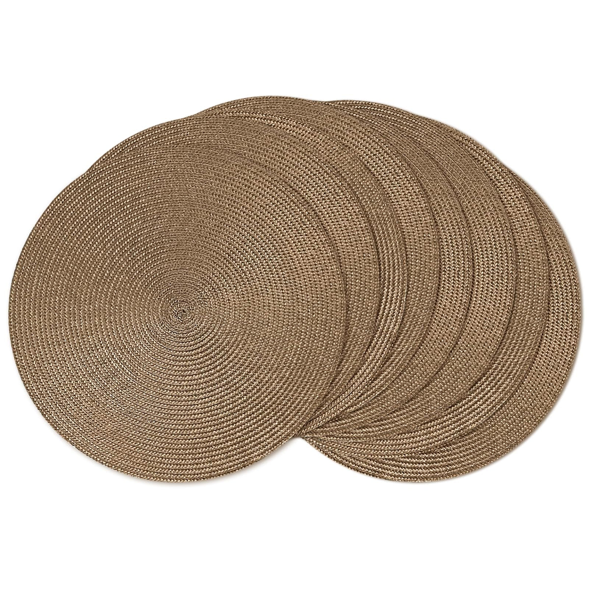 AHHFSMEI Round Placemats Set of 6 Heat Resistant Washable Non-Slip Woven Braided Table Mats for Dining Table Kitchen & Home Decor (Black)
