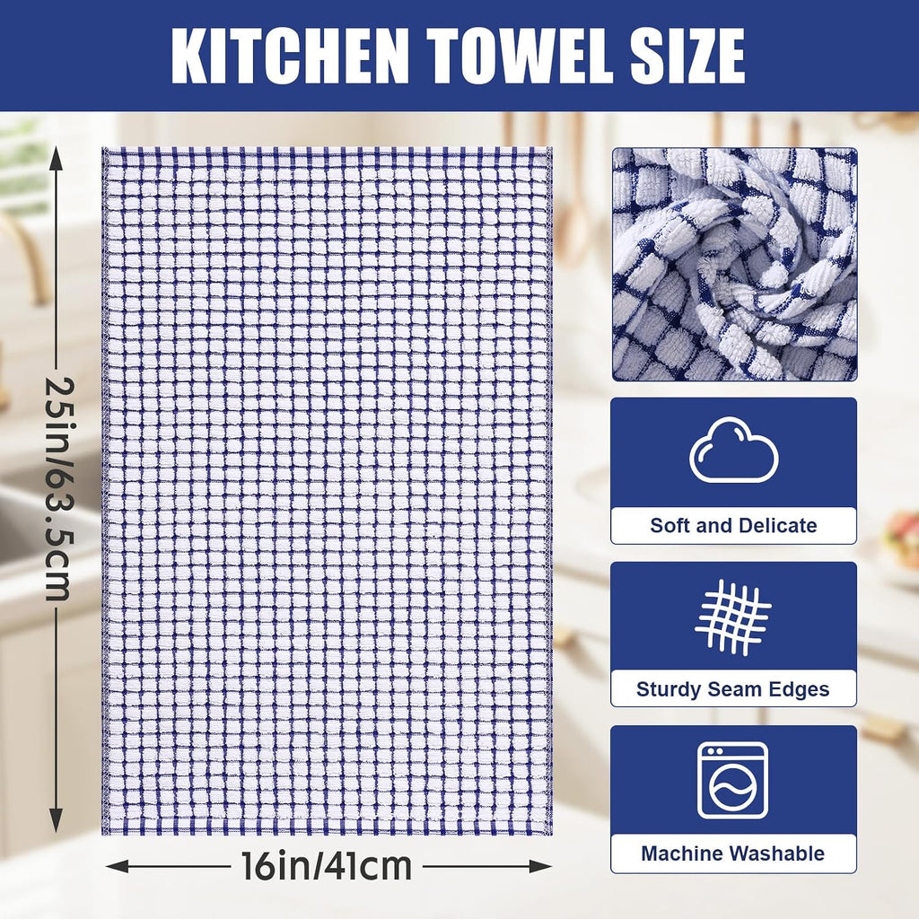 Mordimy Cotton 6 Pack Terry Kitchen Towels, 16 x 25 Inches