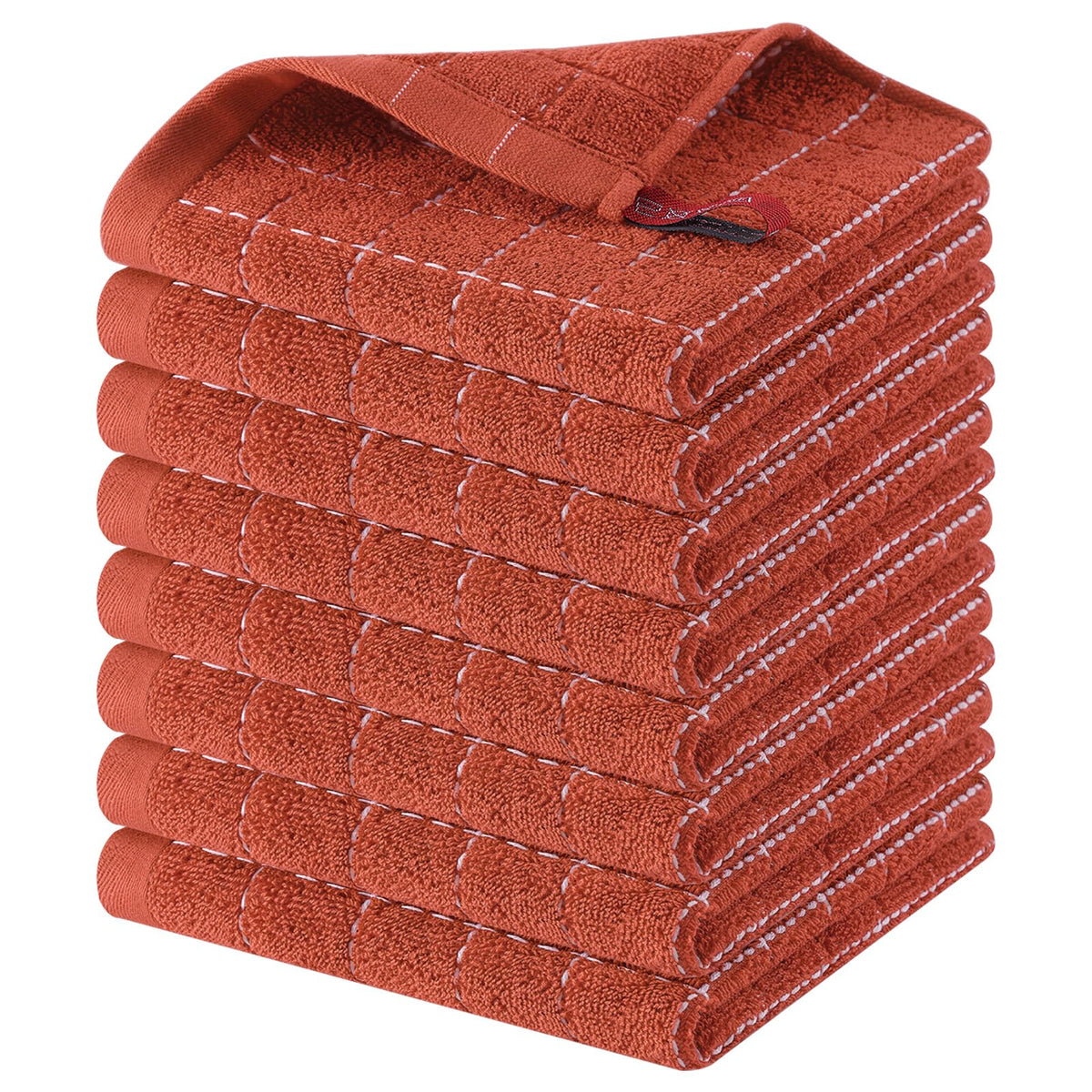 Homaxy 100% Cotton Terry Kitchen Towels, 4 Pack, Black