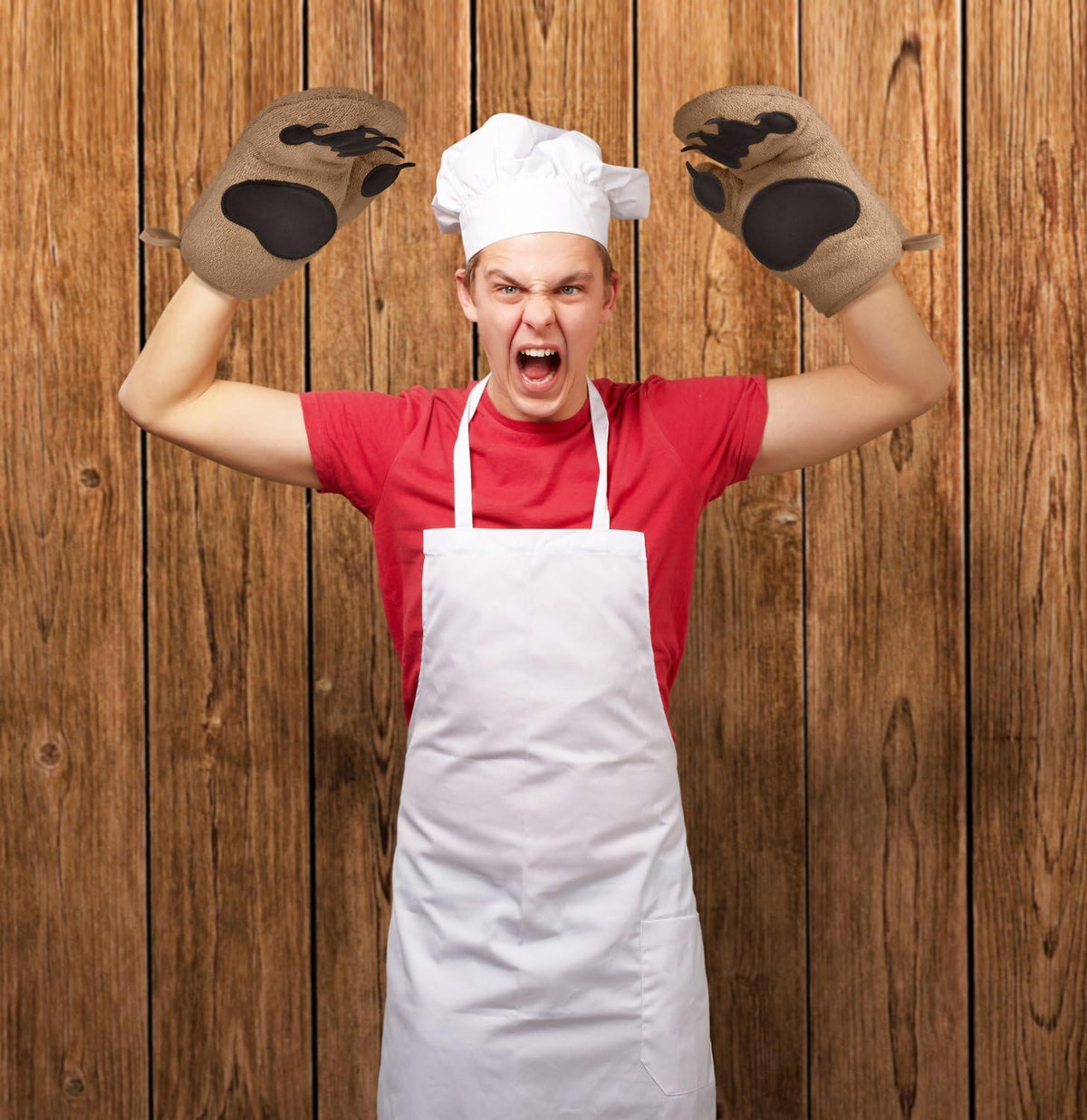 Genuine Fred Bear Hands Bear Paw Oven Mitts with Silicone Grip