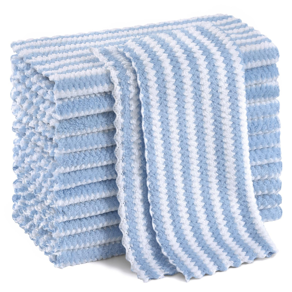 Homaxy 12 Pack Coral Velvet Dish Cloths, 10 x 10 inches, Dark Grey