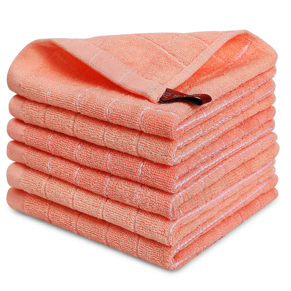 Homaxy 100% Cotton Terry Kitchen Towels, 4 Pack, Black