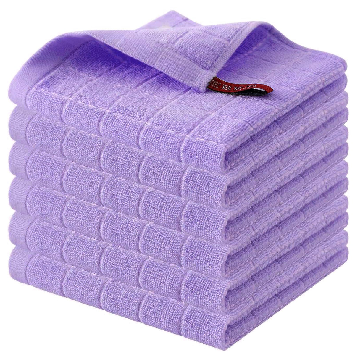 Homaxy 100% Cotton Terry Kitchen Towels, 4 Pack, Black