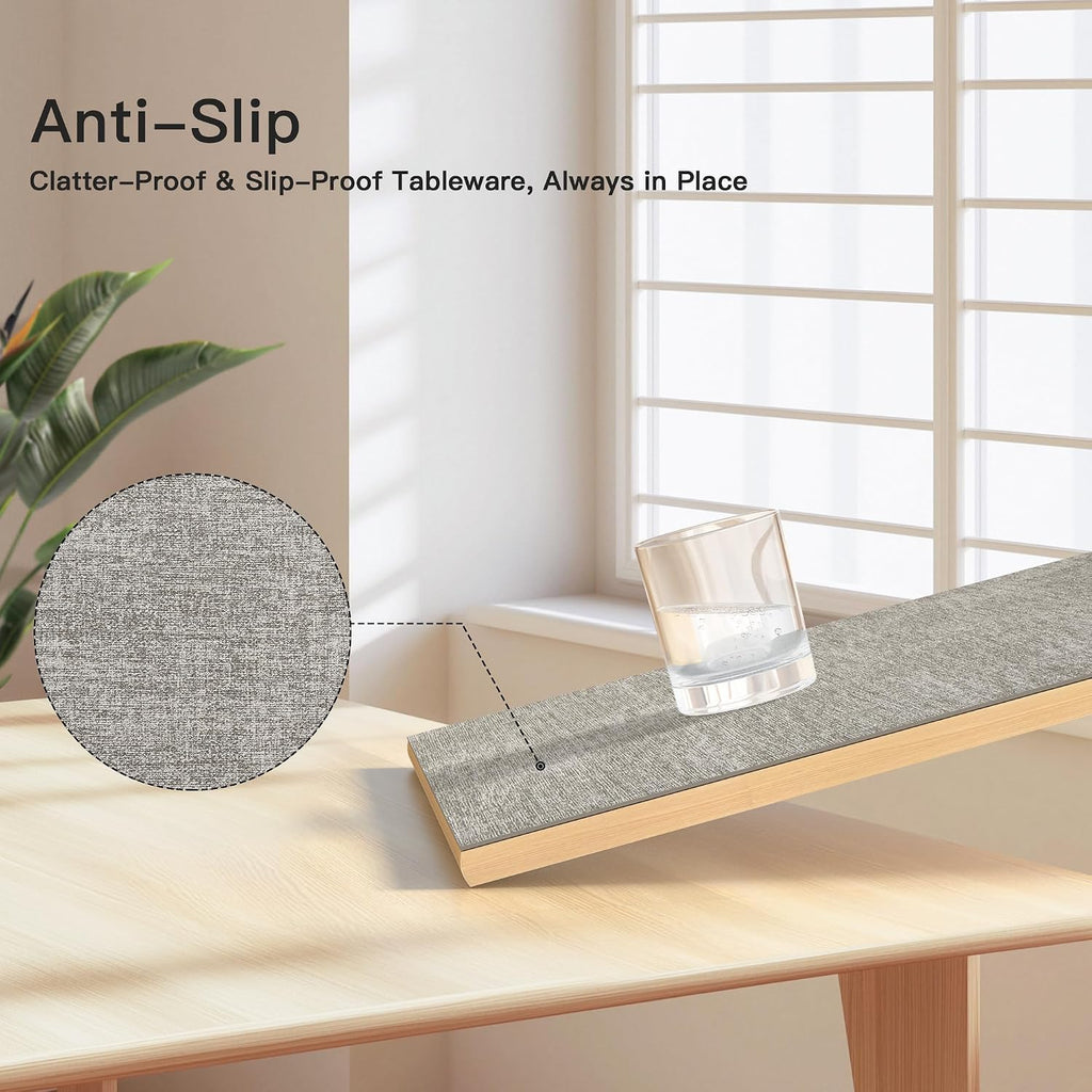 DOLOPL Placemats Set of 6, Reversible Faux Leather Place Mats, Grey