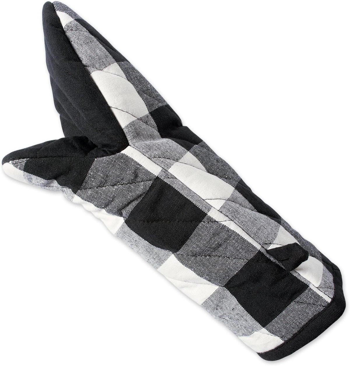 DII Buffalo Check Kitchen Collection, Classic Farmhouse Kitchen Set, Oven Mitt, Black & White, 2 Piece