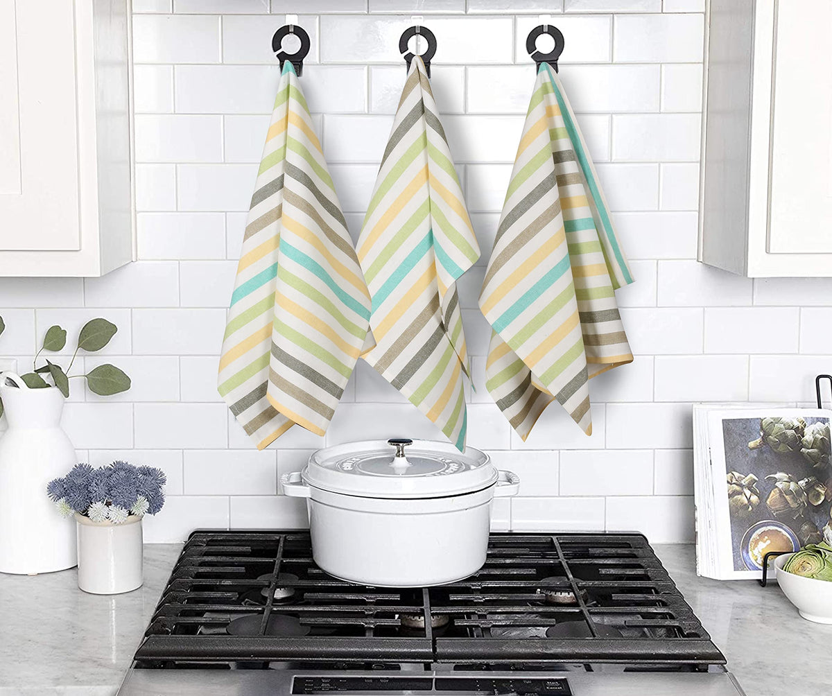 FINGERCRAFT Kitchen Towels 100% Cotton Set of 6 Tea Towel, Toile Blue