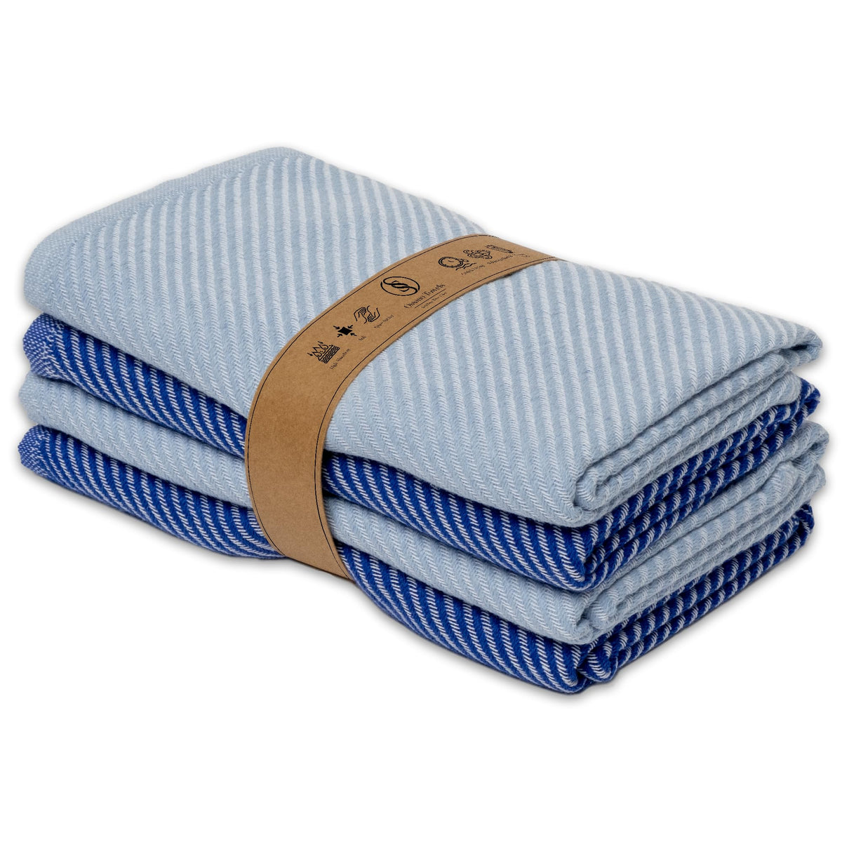 Ossano Kitchen Towels Set - 4 Pack, (20" x 30") - Boho & Decorative - Versatile as, Dish Towels for Drying Dishes, Drying Towels, Flour Sack Towel, Kitchen Cloths, Beige and Ecru
