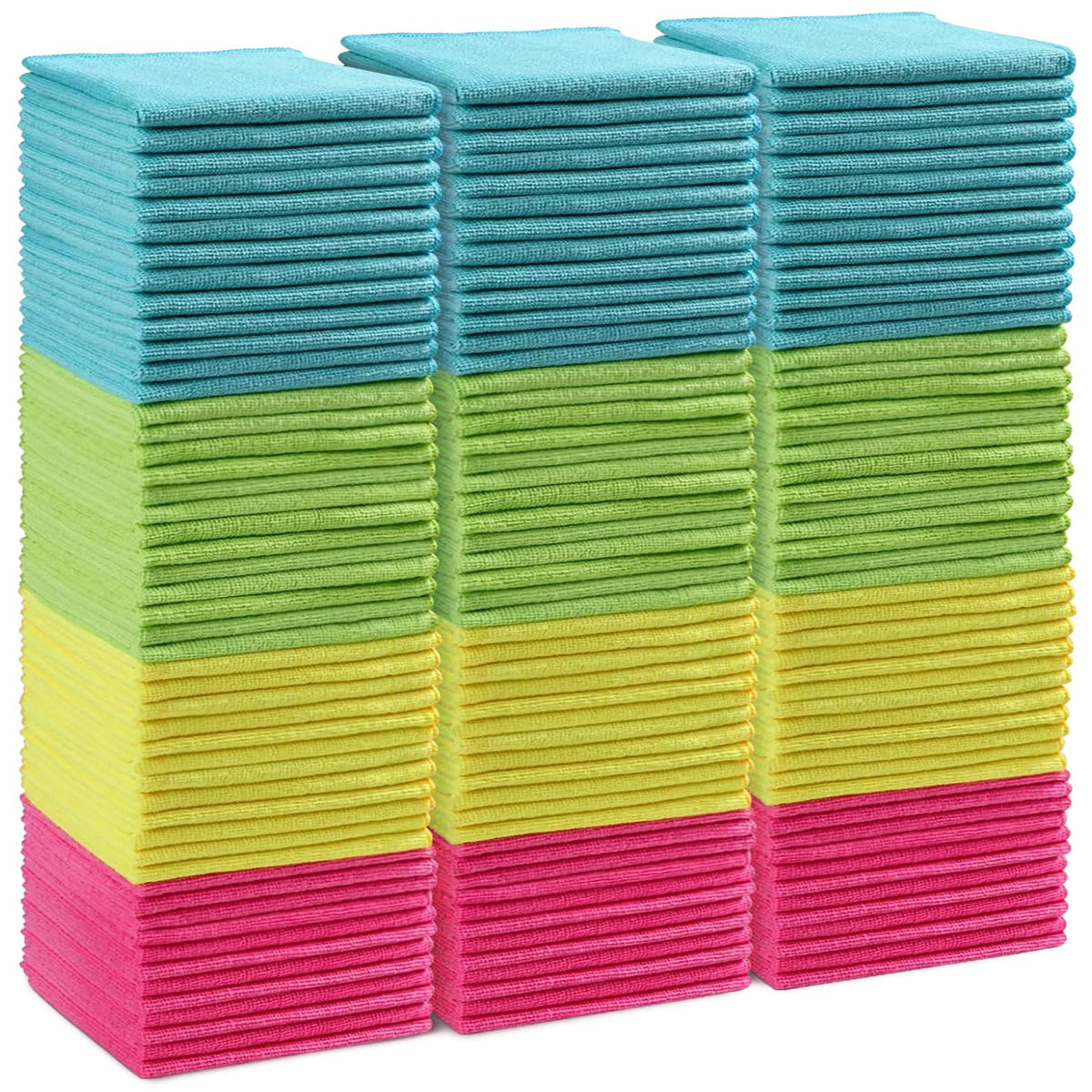 HOMEXCEL Microfiber Cleaning Cloth, Kitchen Towels 12 Pack, Lint Free, Scratch-Free, Highly Absorbent, Reusable Dish Towels for Kitchen and Household