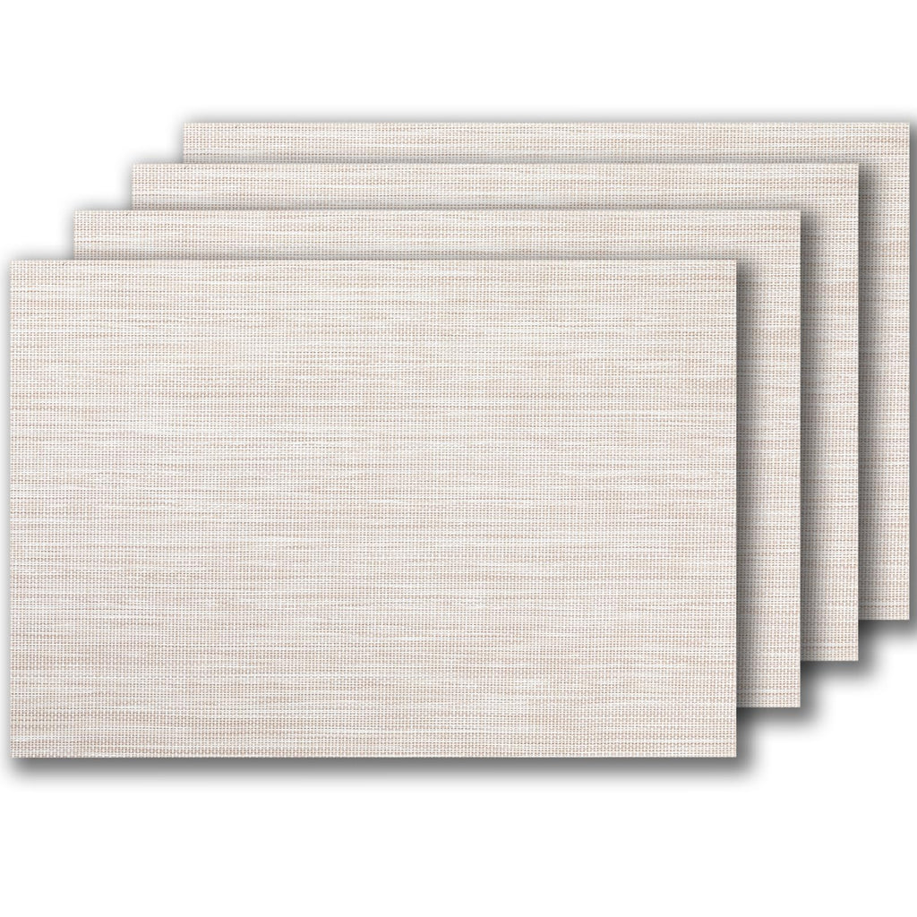 LEXMORE Placemats Set of 4 Vinyl/Plastic Woven Place Mats for Kitchen Table Indoor/Outdoor Washable Placemat Wipeable Dining Table Mats(Navy Blue)
