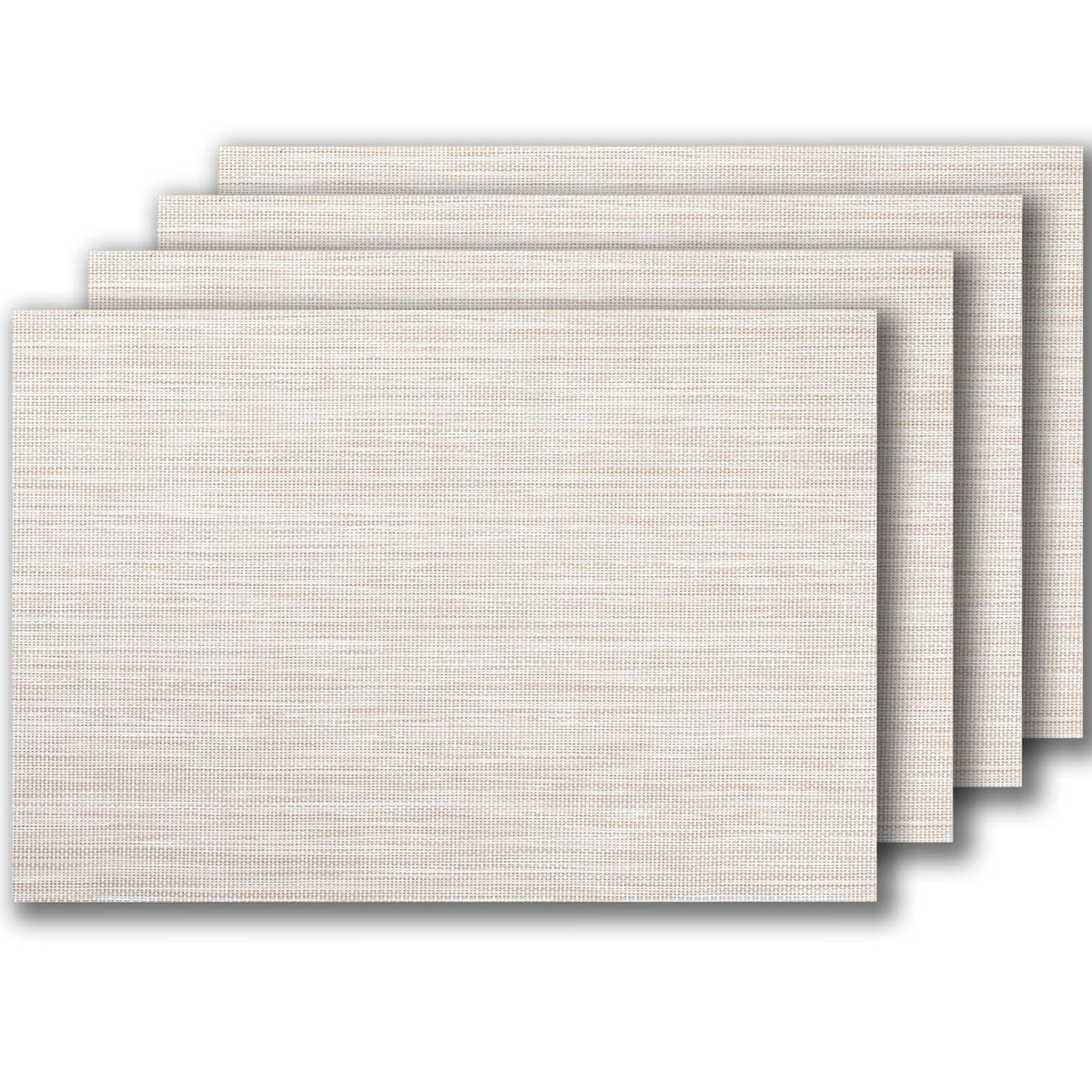 LEXMORE Placemats Set of 4 Vinyl/Plastic Woven Place Mats for Kitchen Table Indoor/Outdoor Washable Placemat Wipeable Dining Table Mats(Navy Blue)