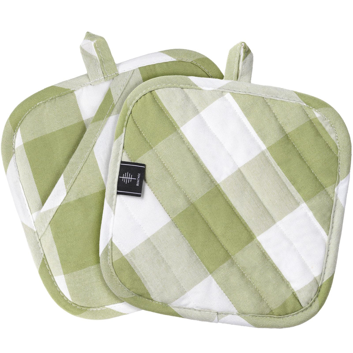BONTHEE Oven Gloves Heat Resistant Potholder Set Oven Gloves with Anti-Slip Striped Cooking Gloves for Cooking Baking - 2PCS