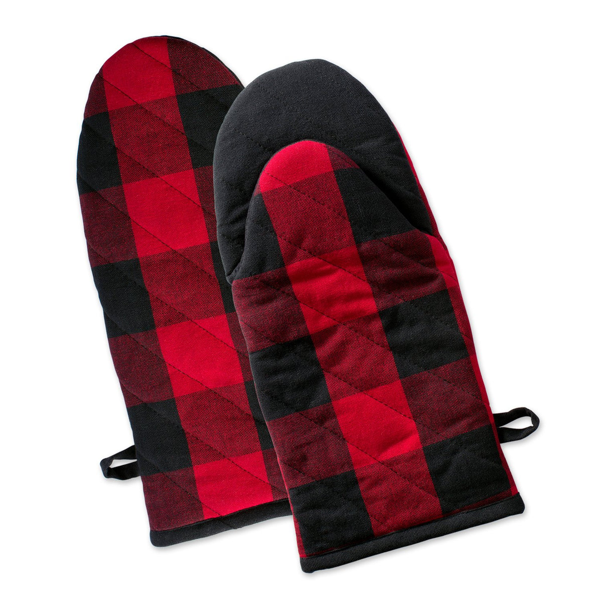 DII Buffalo Check Kitchen Collection, Classic Farmhouse Kitchen Set, Oven Mitt, Black & White, 2 Piece