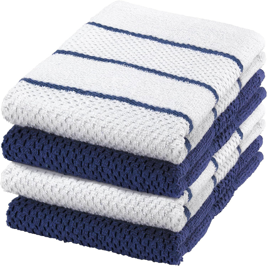 DecorRack 100% Cotton Terry Kitchen Towels, 16 x 19 in, Capuccino (4 Pack)