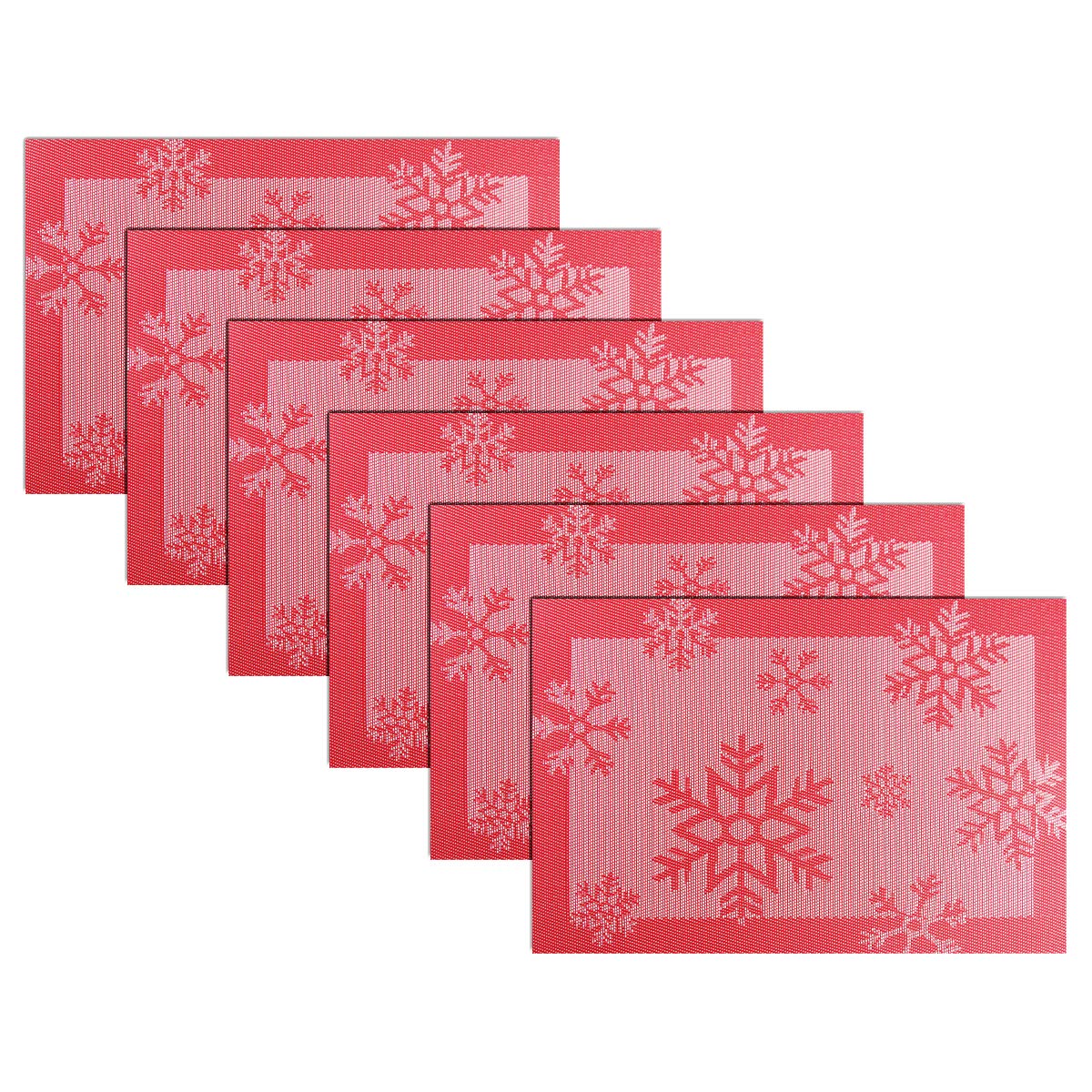 PIGCHCY Placemats,Washable Vinyl Woven Table Mats,Elegant Durable Placemats for Dining Table Set of 4 (18 x 12 inches, Navy Blue)