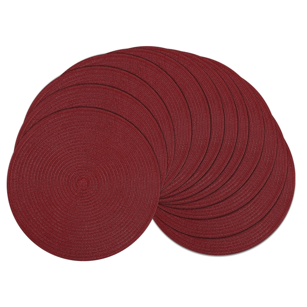 SHACOS Round Braided Placemats Set of 4 Washable Place Mats for Dining Tables 15 inch Non Slip Kitchen Table Mats (Beige, 4)