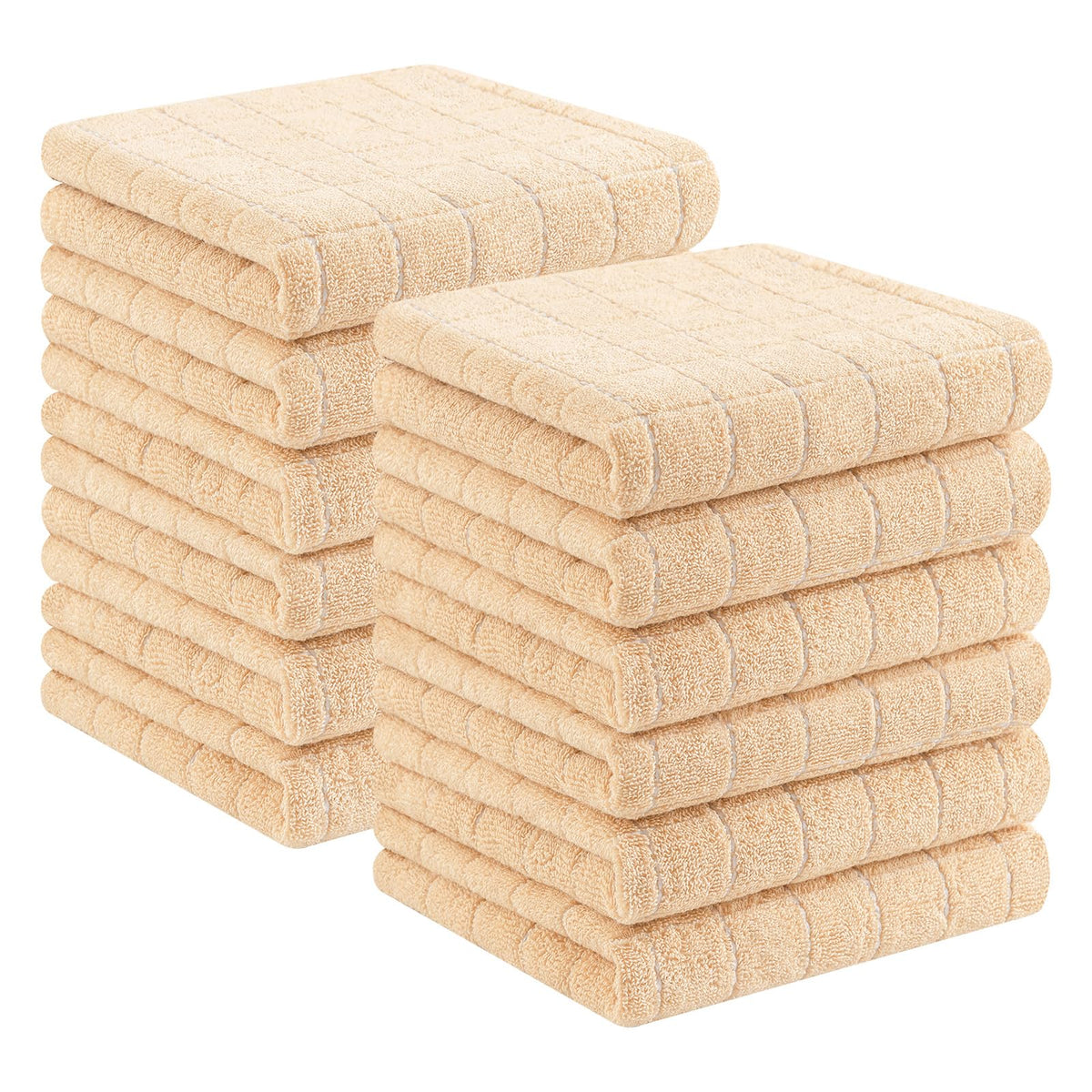 Homaxy 100% Cotton Terry Kitchen Towels, 4 Pack, Black