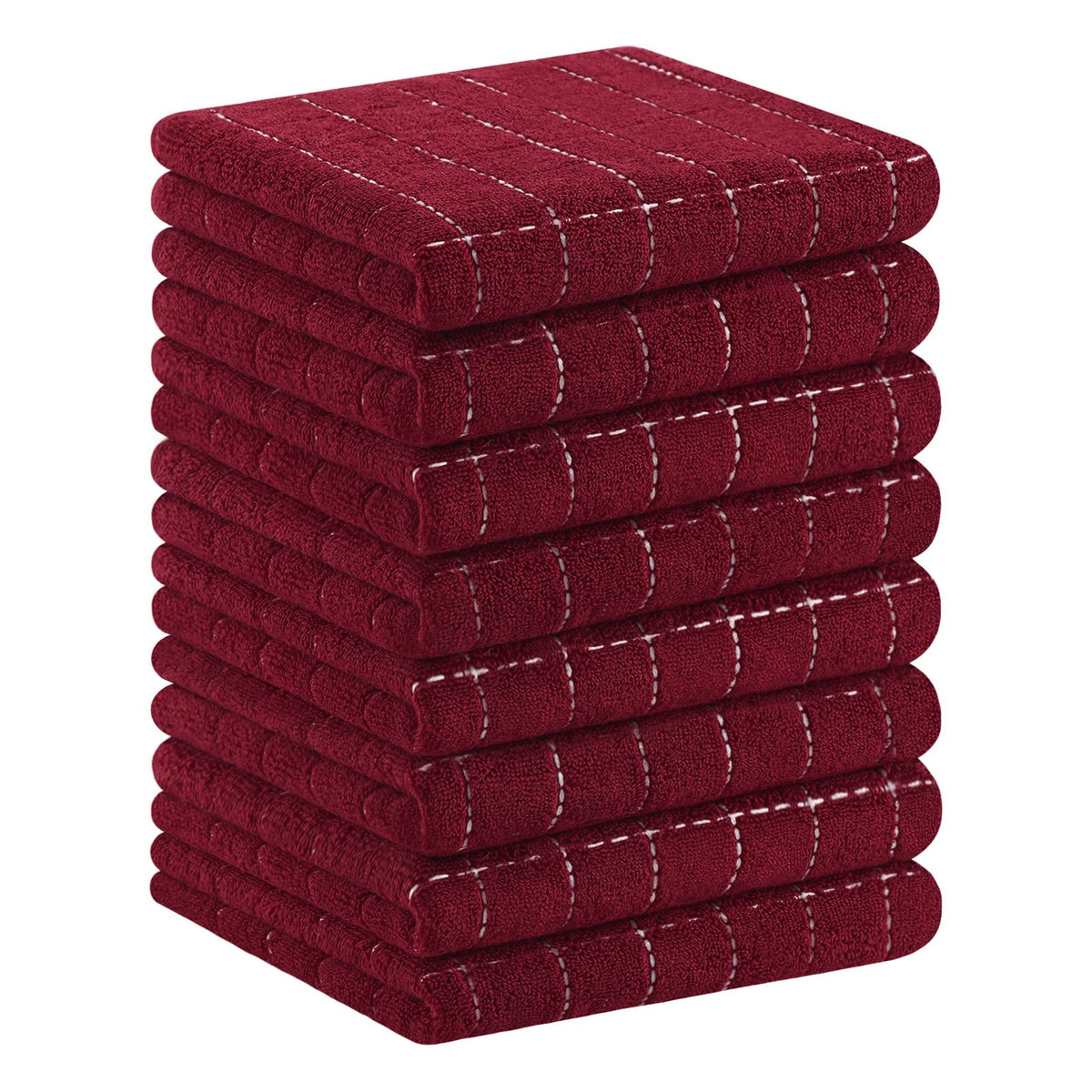 Homaxy 100% Cotton Terry Kitchen Towels, 4 Pack, Black