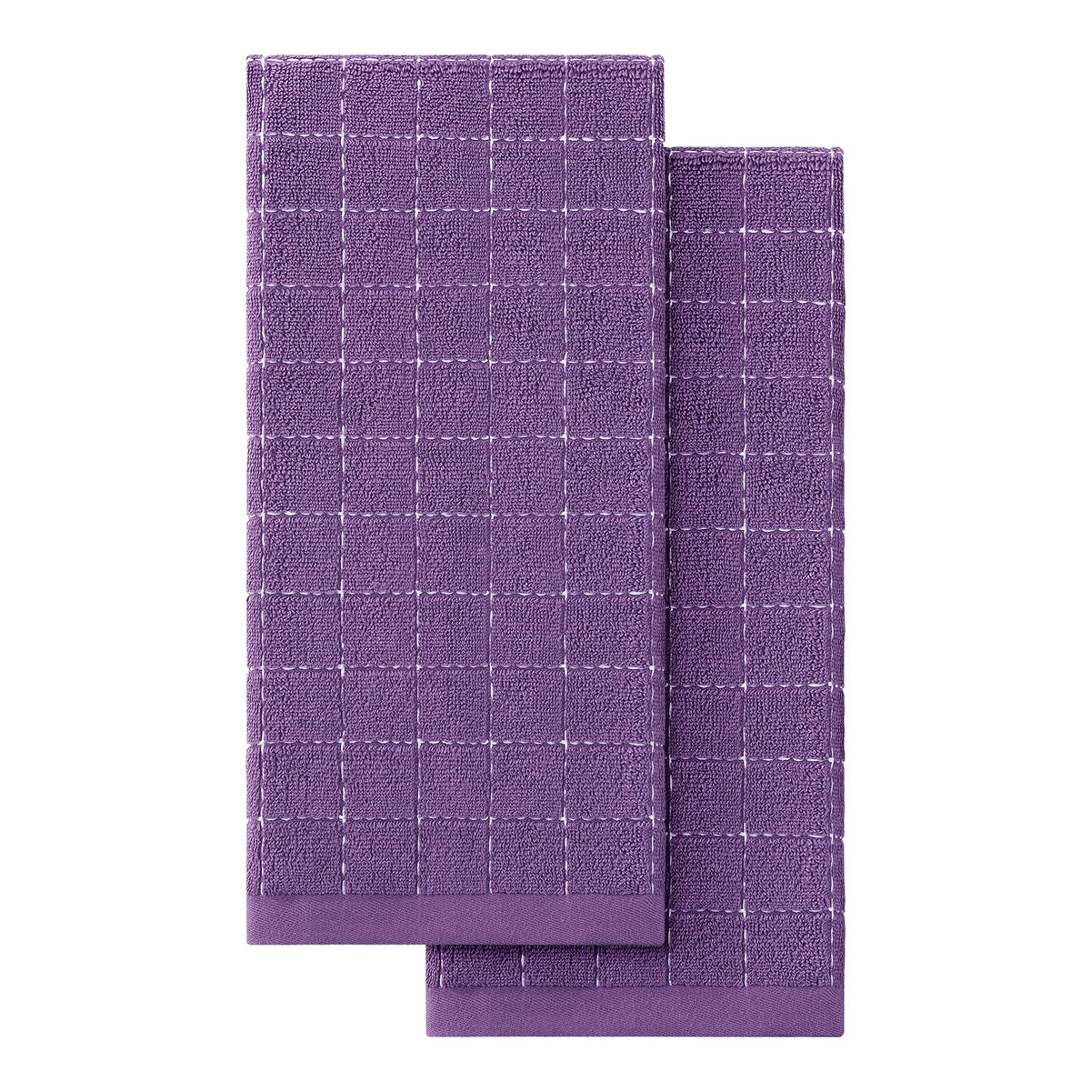 Homaxy 100% Cotton Terry Kitchen Towels, 2 Pack, Black