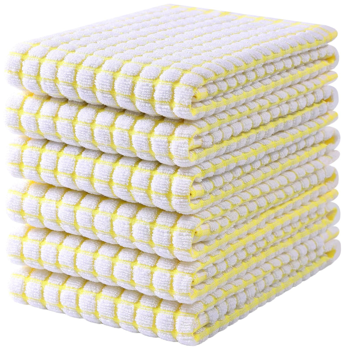 Mordimy Cotton 6 Pack Terry Kitchen Towels, 16 x 25 Inches
