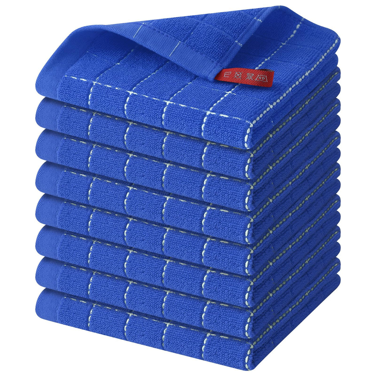 Homaxy 100% Cotton Terry Kitchen Towels, 4 Pack, Black