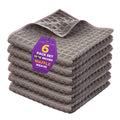 Kitchen Towels 6-Pack Cotton Waffle Weave Dish Cloths 12 x 12 Cleaning Rags
