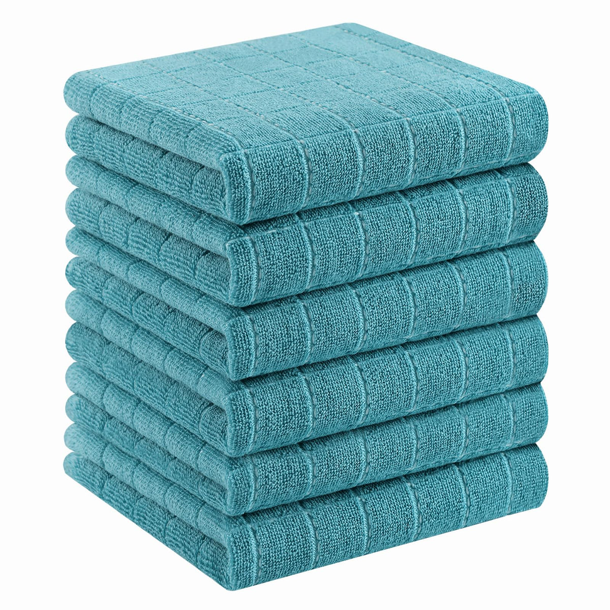 Homaxy 100% Cotton Terry Kitchen Towels, 4 Pack, Black