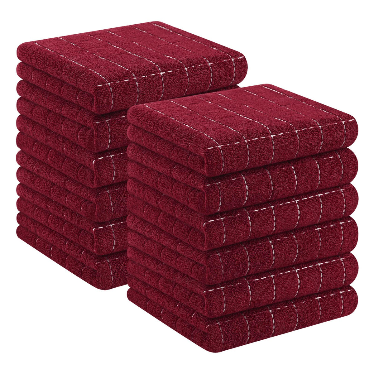 Homaxy 100% Cotton Terry Kitchen Towels, 4 Pack, Black