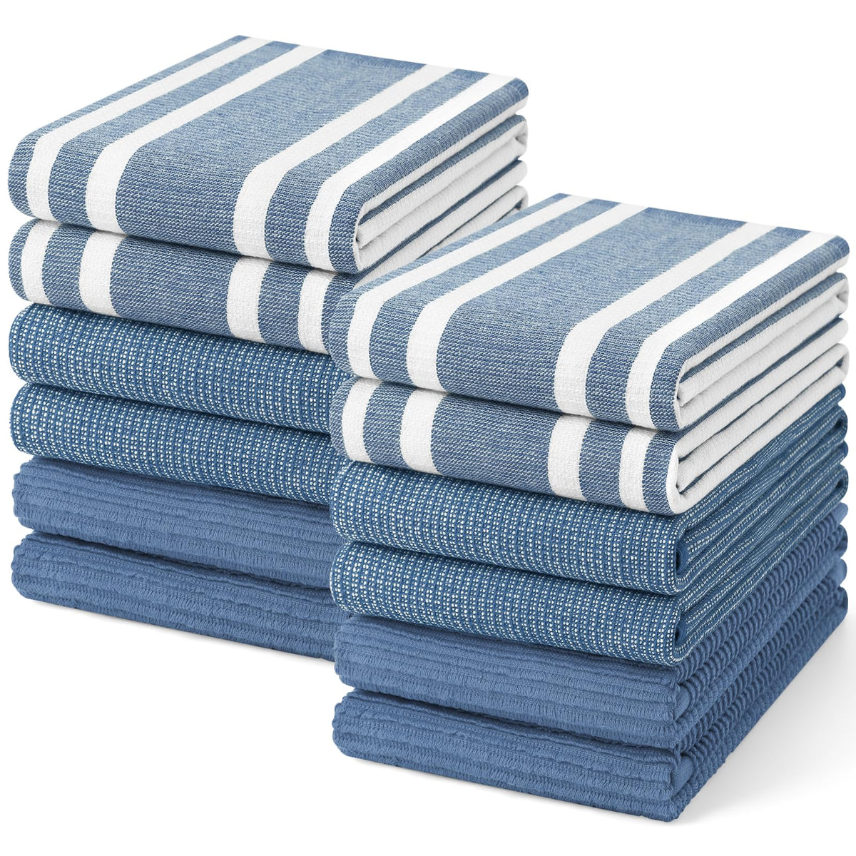 Homaxy Cotton 380 GSM Premium Kitchen Towels, 18"x 28", 6 Pack, Khaki