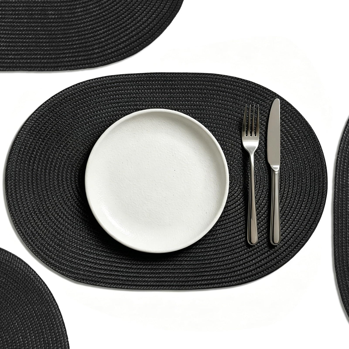 AHHFSMEI Placemats Set of 8 for Dining Table Washable Woven Non-Slip 18x12 inches Placemat Heat-Resistant Durable Table Mats for Dining Table Easy to Clean (Yellow, 8)