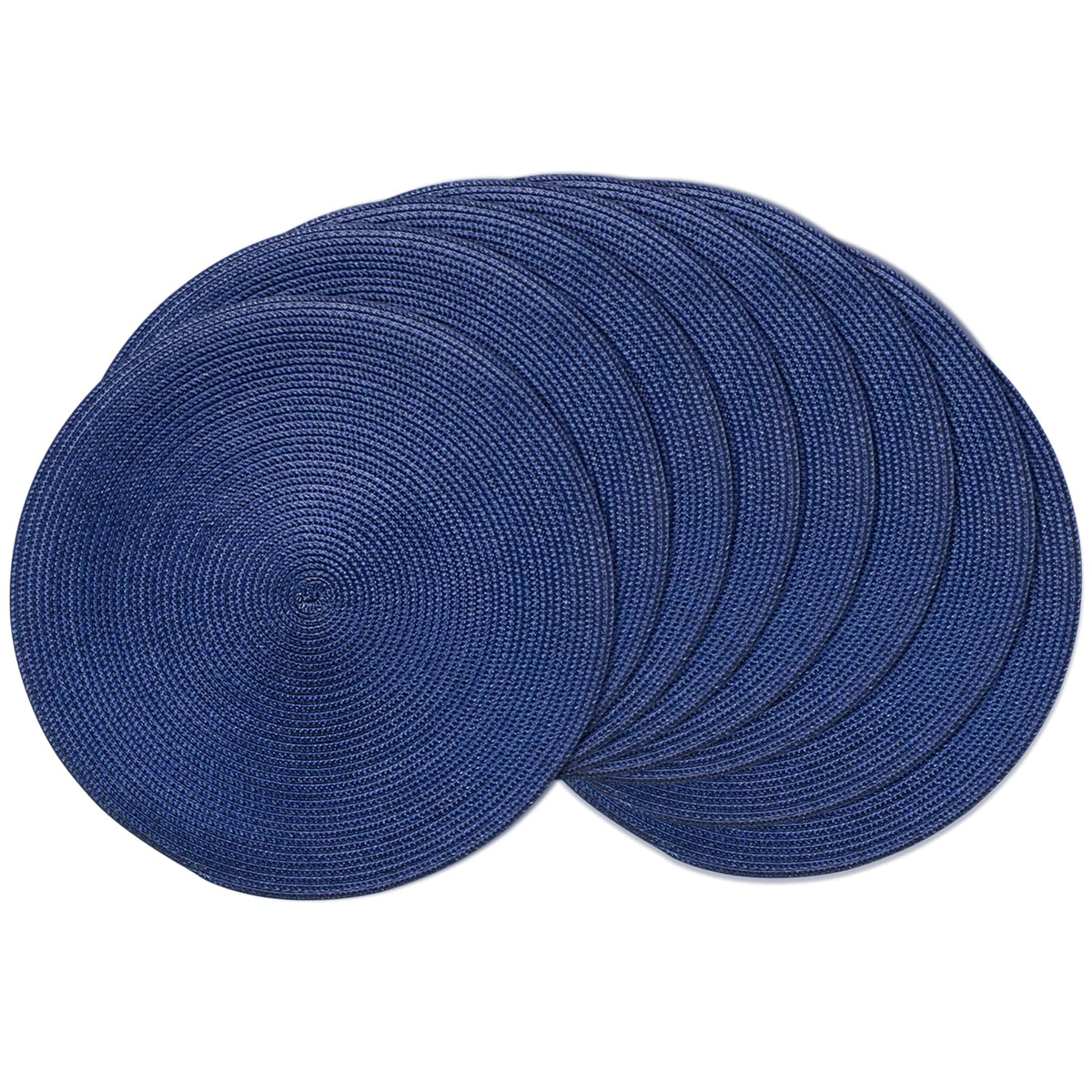 AHHFSMEI Round Placemats Set of 6 Heat Resistant Washable Non-Slip Woven Braided Table Mats for Dining Table Kitchen & Home Decor (Black)