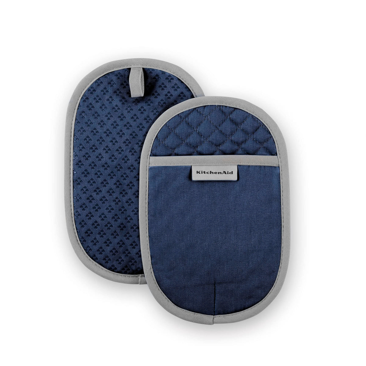 KitchenAid Asteroid Pot Holder 2-Pack Set, Blue Velvet, 6.5"x10"