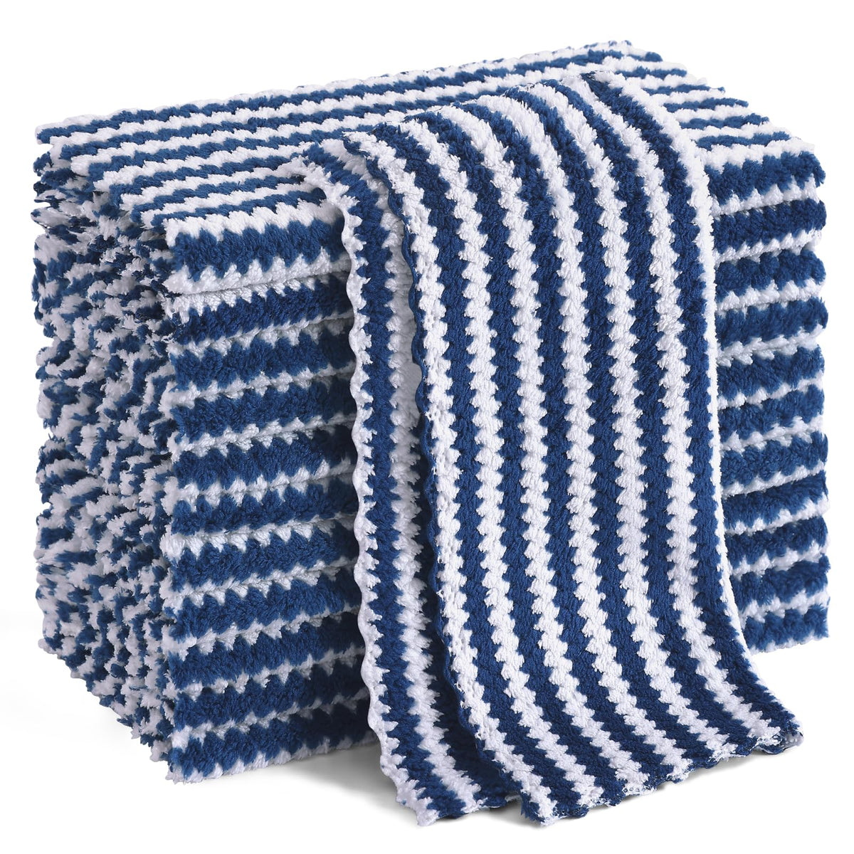 Homaxy 12 Pack Coral Velvet Dish Cloths, 10 x 10 inches, Dark Grey