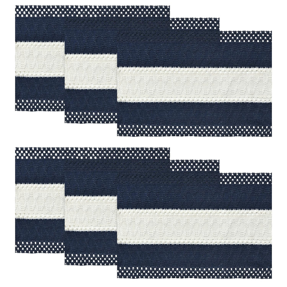 Artoid Mode Dark Blue Rustic Farmhouse Placemats Set of 4-12x18 Inch