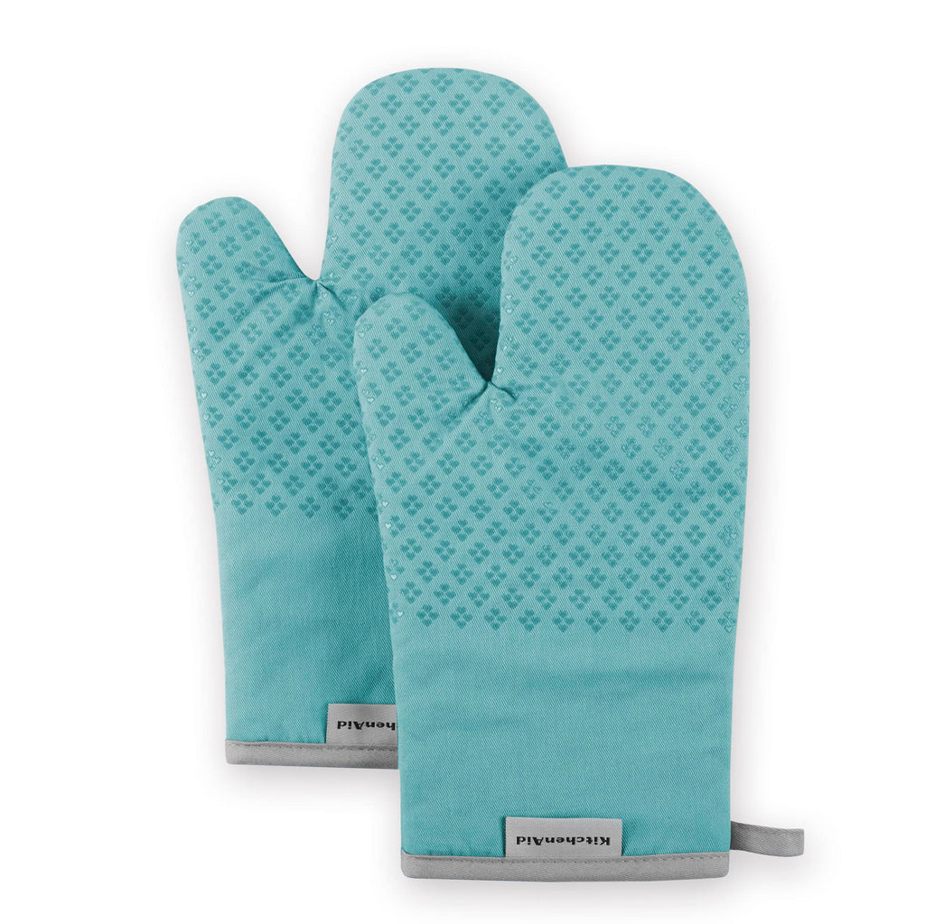 KitchenAid Asteroid Oven Mitt Set, 7"x12.5", Dark Green, 2 Piece