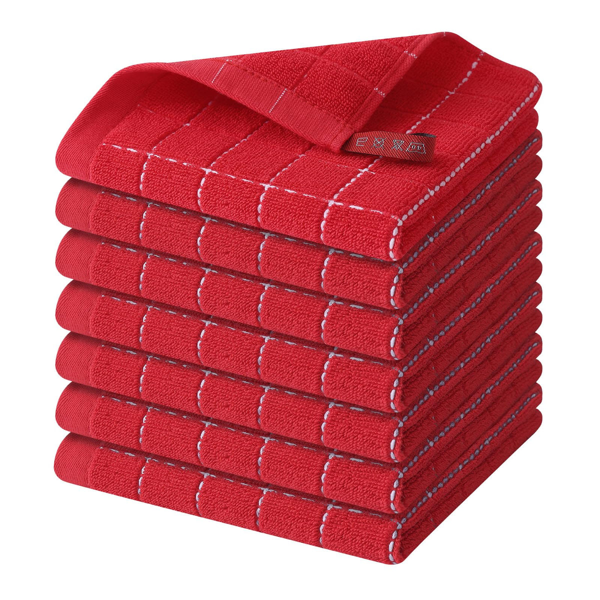 Homaxy 100% Cotton Terry Kitchen Towels, 2 Pack, Black